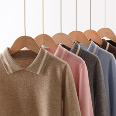 [羊毛]秋冬儿童羊毛衫男女同款无扣POLO衫，童装儿童羊毛衫，鑫贝羊绒