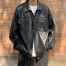 现货PU皮男士夹克外套机车上衣，男装夹克，星座510-1