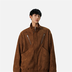 现货麂皮绒立领外套2025秋季飞行夹克美式外套JK8087-P85控138，男装夹克，星座1209-2