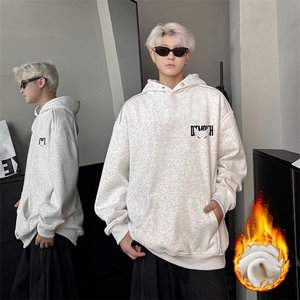 现货WY624-P45加绒小恶魔克重磅连帽卫衣男美式高街潮牌外套图片