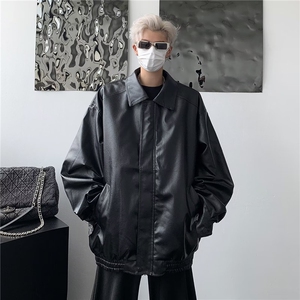 GC6360-P65 美式街头2026秋季新款潮牌复古机车服宽松男皮衣外套图片