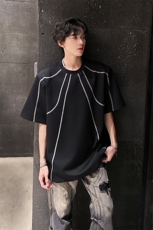 现货缉明线设计垫肩款潮男百搭休闲T恤A071-T79-P40，男装T恤，电商A071