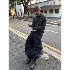 日系复古牛仔裤女2025秋冬新款弯刀裤高腰阔腿宽松休闲香蕉镰刀裤，男装牛仔裤，星座506A