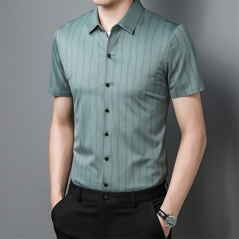 AD5826钱塘2020-3夏季男士精品商务休闲短袖衬衫P75,男装衬衫,钱塘207-3