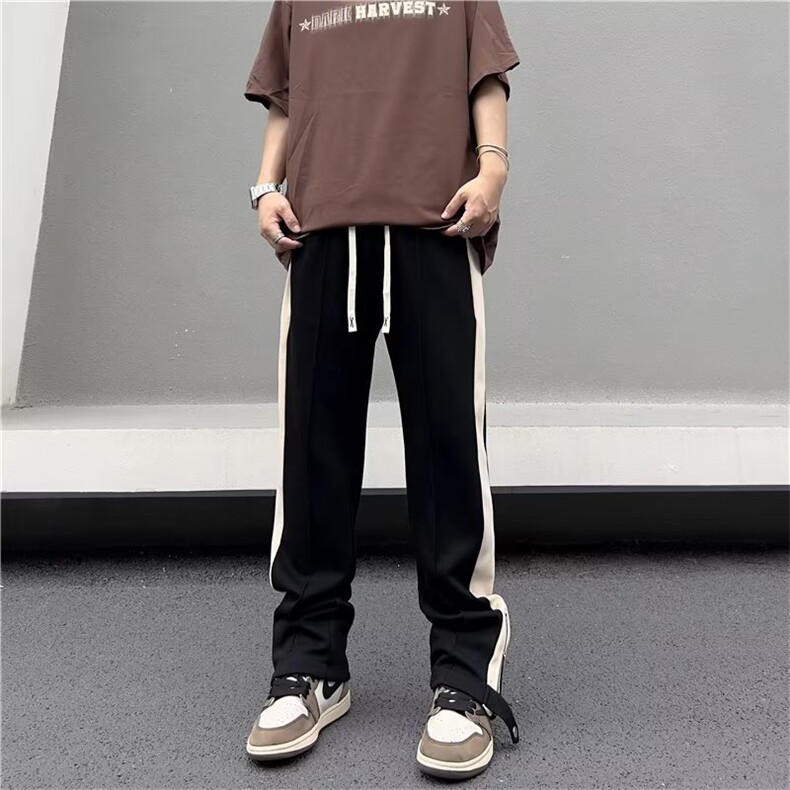 休闲长裤男款夏季薄款直筒微喇裤子美式vibe潮牌运动裤K0494-P40,男装休闲裤,星座308B-1
