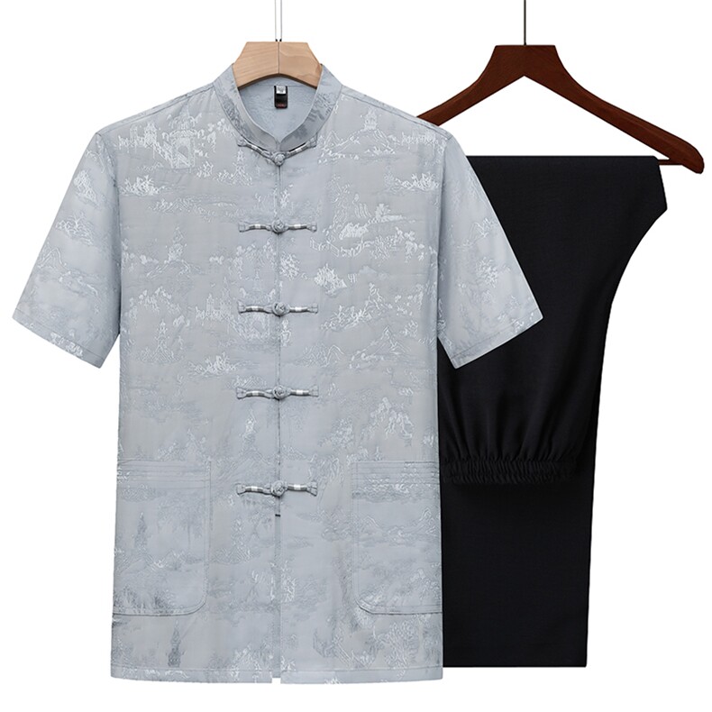 夏季唐装男士套装风中青年中式复古汉服新款TR2287-P140,男装休闲套装,星座1105-3