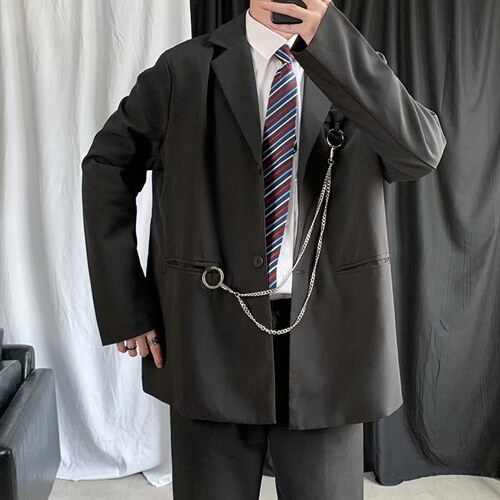 男士休闲西装外套配链条X0Z01P55图片