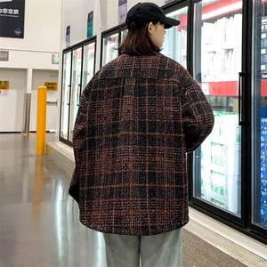 2023秋冬新品宽松时尚衬衫中性翻领上衣外套男女 8362-P90控价128图片