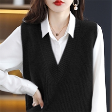 2025年秋季无扣通勤时尚百搭简约休闲马甲，女装马甲，美雪羊绒