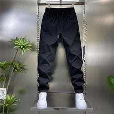裤子男款2025新款纯色拼接休闲裤弹力松紧腰直筒裤男户外冲锋裤，男装休闲裤，电商B212（原钱塘6029）
