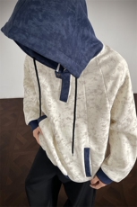 WY10158-特P55控98新款连帽撞色解构拼接大码男宽松情侣卫衣，男装卫衣，电商A059