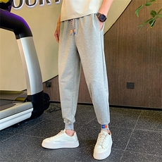 社会小伙春秋季男士潮牌束脚休闲裤时尚百搭纯色卫裤C208-6731P48，男装休闲裤，电商C208