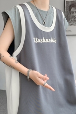 8XL-M重磅！特大码短袖T恤背心男宽松休闲假两件篮球服DX317P68，男装T恤，电商D206-1