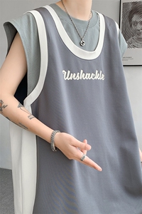 8XL-M 重磅！特大码短袖T恤背心男宽松休闲假两件篮球服DX317P68图片