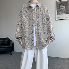 衬衫男秋季新款港风宽松大码小香风长袖衬衣CS7002-P42，男装衬衫，星座214-3