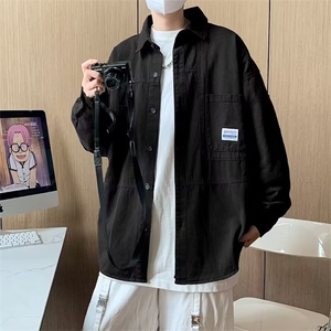 日系复古工装衬衫男款长袖宽松衬衣港风潮牌百搭休闲外套CY01/P42图片
