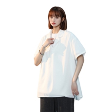 C2040/P35夏季西服领套头衬衫男短袖衬衣韩风宽松大码上衣男控48，男装衬衫，电商A141