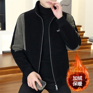 新款秋冬男士立领修身潮流加棉加厚毛呢外套上衣男D16P145控228图片