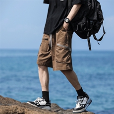 工装短裤男韩版潮流高街帅大口袋2024夏季新款ins五分裤K5177-P37，男装牛仔裤，星座412-2
