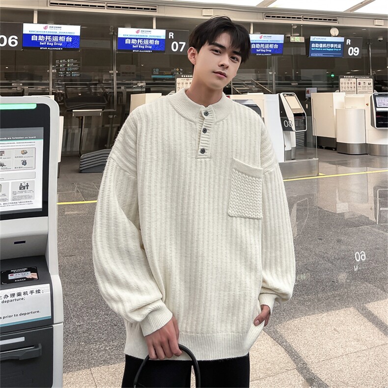 M8178/P65冬季毛衣男秋冬季宽松保暖半高领针织衫打底宽松外套,男装针织衫/毛衣,电商A141
