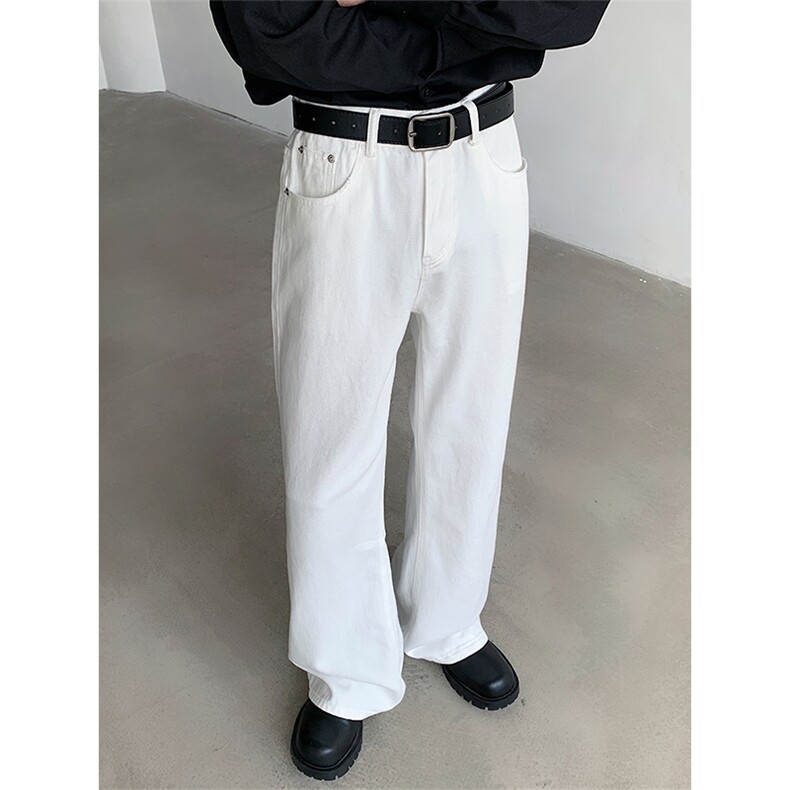 美式白色阔腿牛仔裤男宽松直筒裤NK617P58,男装牛仔裤,星座512-1（原513-3）