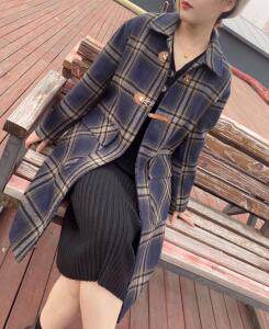 秋冬格子外套大衣,女装,青羽鹤