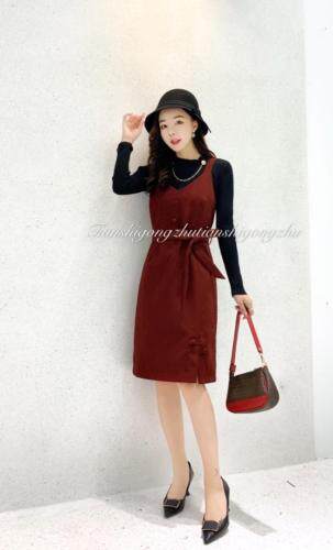 两件套连衣裙韩版修身显瘦，女装连衣裙，天使公主