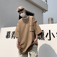 2024夏季新款山系户外运动半袖男工装口袋短袖t恤现货T1749-P32，男装T恤，星座512-4
