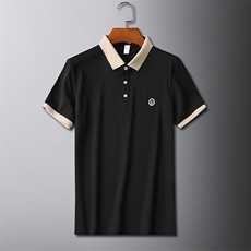 抖音高级感U字刺绣夏季短袖T恤翻领Polo衫半袖D342-T066特P40，男装T恤，电商D342