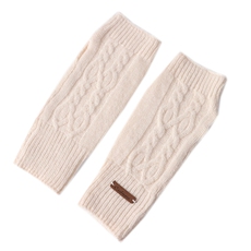 秋冬羊绒羊毛长款露指手套女士麻花针织珍珠保暖护胳膊袖子手臂套，手套，九月九羊绒