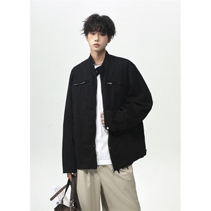 美式哈灵顿立领工装夹克男高级感重磅机车服外套25XJ55229特批65图片
