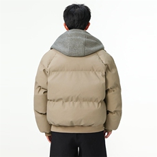 现货高品质重磅工艺美式高街假两件PU皮棉衣男女加厚棉服外套，男装棉衣，电商A486-1