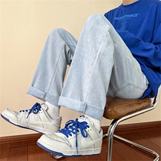 6色！复古直筒牛仔裤男宽松休闲裤松紧腰抽绳男裤子A080-9291-P35，男装牛仔裤，电商A080
