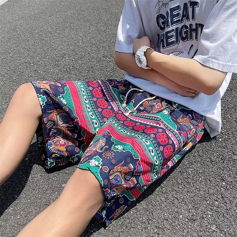 潮牌四季短裤男亚翰速干运动裤春夏秋印花沙滩裤DK123,男装牛仔裤,星座1116A-1（原606A）