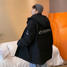 连帽轻薄潮牌日系短款外套修身学生白鸭绒羽绒服印花背带，男装羽绒服，星座301D-5(原星座1415）