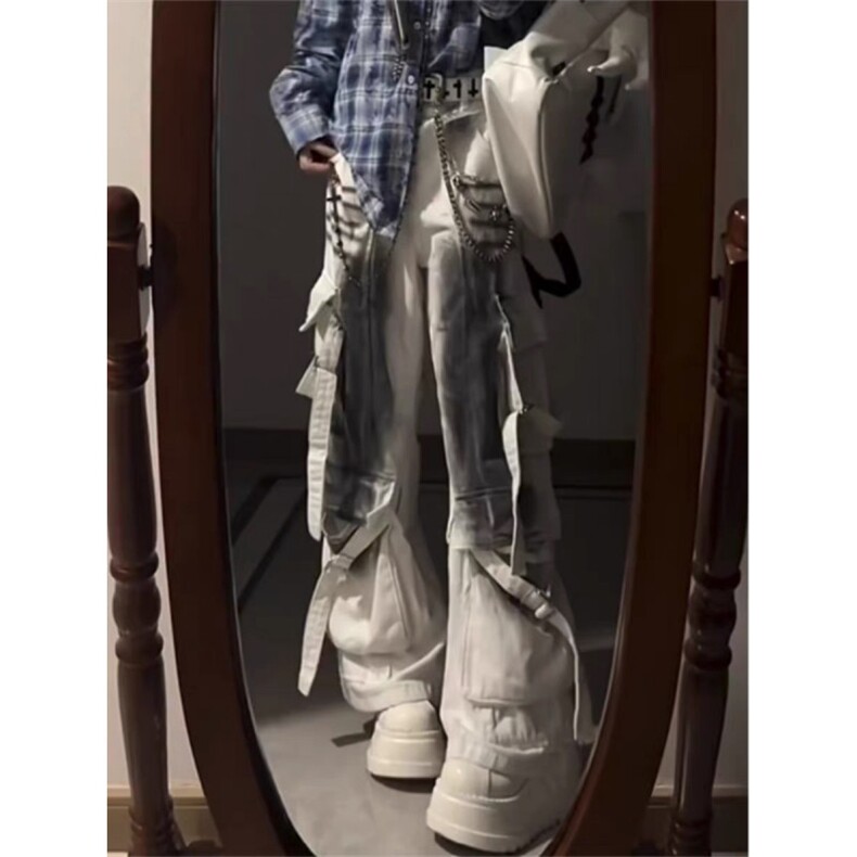 高质量美式复古做旧喷墨飘带工装牛仔裤ZK0283-P73,男装牛仔裤,星座313A(原308A-2)