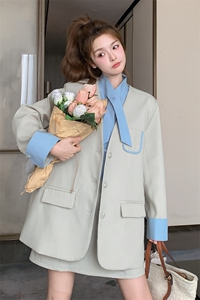 休闲假两件西装短裙套装女春秋2025新款两件套独特漂亮减龄超好看图片