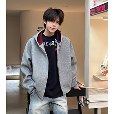 抖音得物品质26春装美式高街重磅结构双层双面卫衣开衫外套XS107，女装短外套，电商A486-1