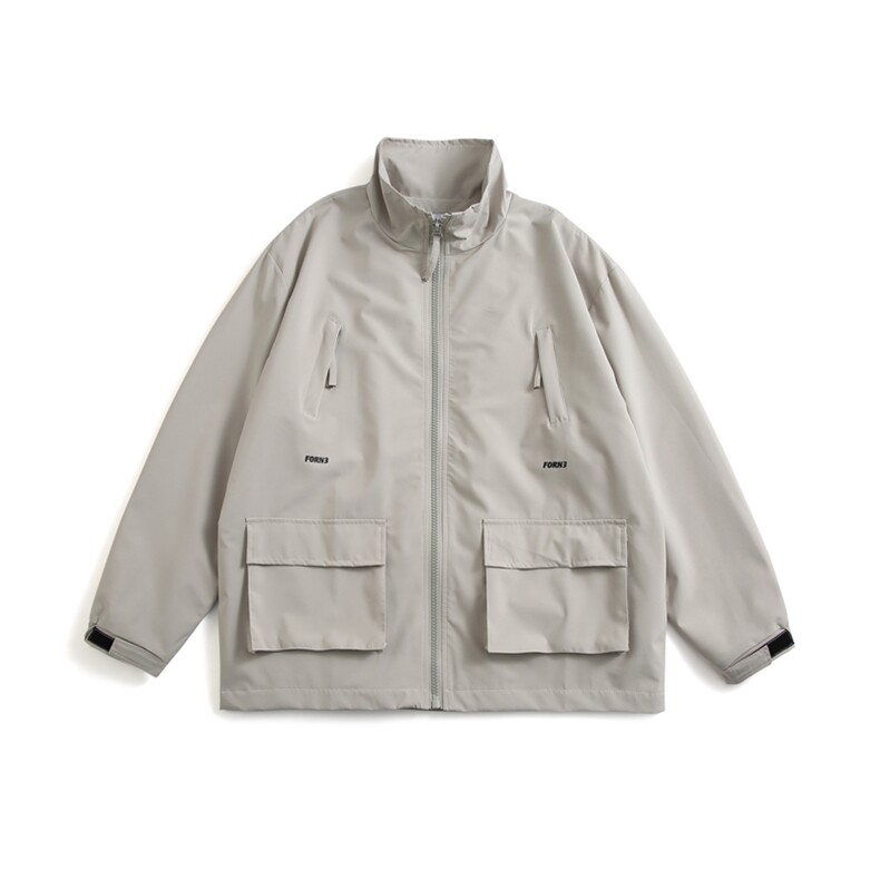 N238立领教练夹克男装2025秋季街头潮牌宽松休闲防风工装口袋外套，男装夹克，电商S006（B521）