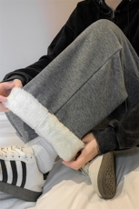 8XL-M特大码工装加绒裤男纯色宽松裤卫裤休闲基础款K995P65，男装休闲裤，电商D206-1