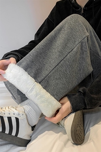 8XL-M特大码工装加绒裤男纯色宽松裤卫裤休闲基础款K995P65图片