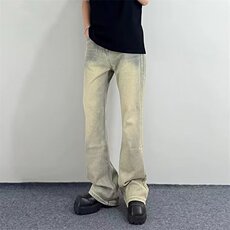 新款微喇牛仔裤男款ins潮牌宽松直筒高端垂感拖地休闲裤子男，男装牛仔裤，星座218-1（原230）