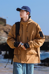 春款现货中性风三防户外夹克男连帽冲锋衣外套DSA157B-J127-P65图片