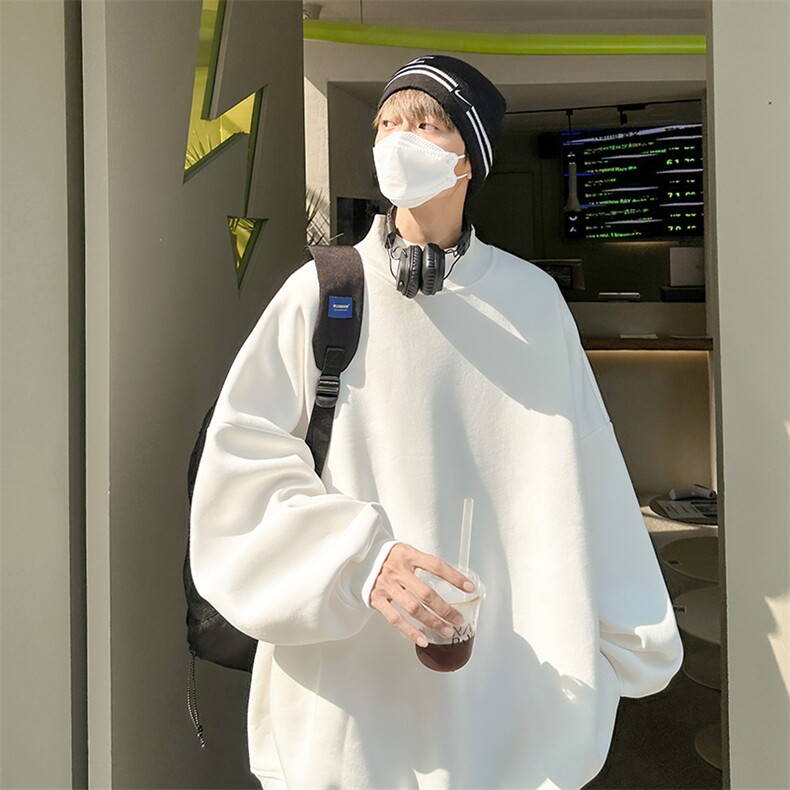 男装加绒 加厚 打底衫 基础款 高领卫衣B239-W222-P38图片