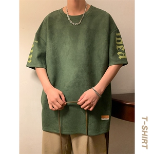 新款短袖男港风暖光夏季t恤休闲百搭印花圆领T恤男上衣TC3136-P35图片