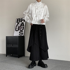 暗黑纽扣日系叠层山本耀司不规则无性别叠穿西裤男女宽松裙裤，男装西裤，星座909-2（原星座717-2）