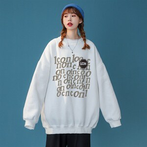 2024春季新品欧美高街潮牌暗黑系宽松连圆领卫衣W164 P30控48图片