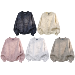 重磅65棉无帽绳450克水洗扎染圆领卫衣硬挺短宽外套男 RH5303-P41,女装短外套,星座610B-1