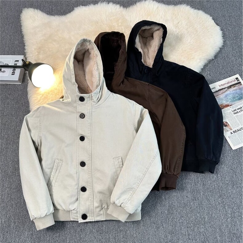 新款百搭时尚日系潮流水洗座山雕棉衣简约文艺气质ins原宿慵懒，男装棉衣，星座506A