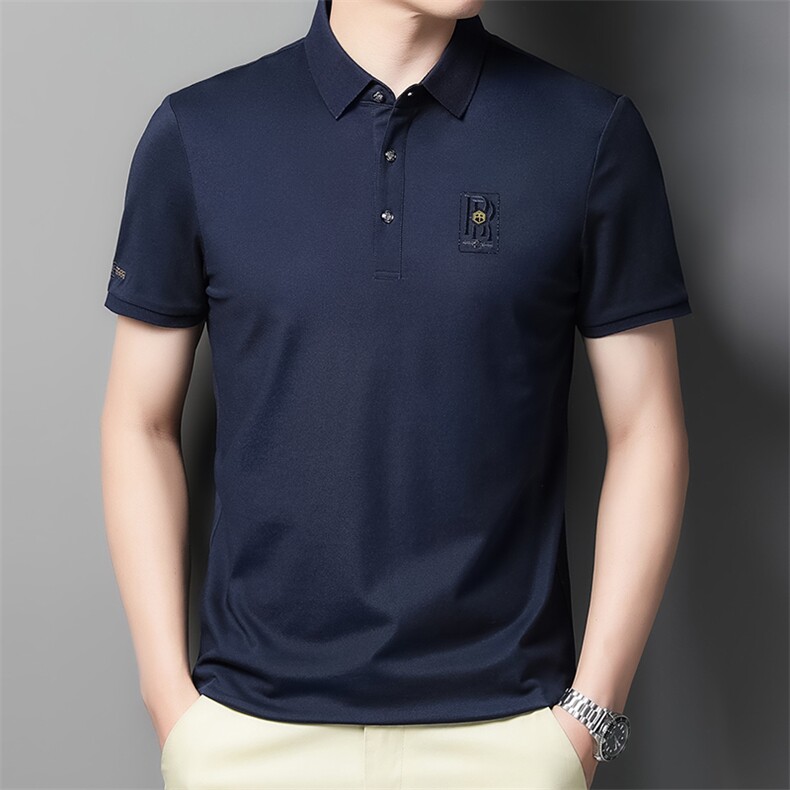 夏季新款男士翻领短袖t恤中年有领男装上衣服休闲POLO衫,男装T恤,电商B212（原钱塘6029）